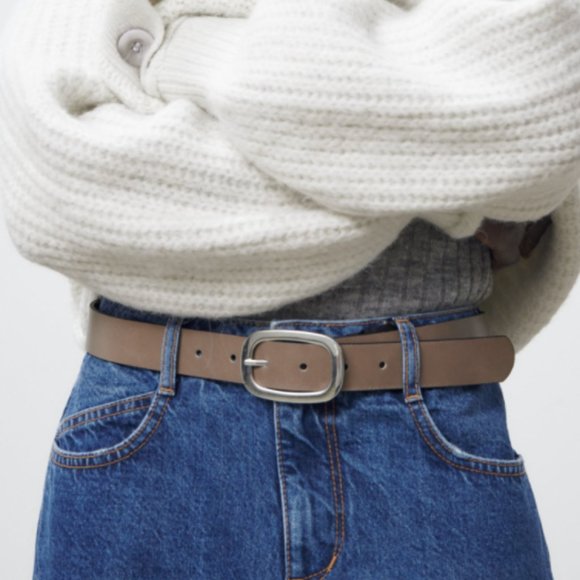 ZARA 100% LEATHER BELT WITH METAL BUCKEL main image 8